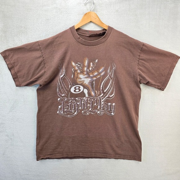 Other - Vintage Eight Play Shirt Mens XL Brown 8 Ball Grunge Skater Cholo Pool Y2K 90s